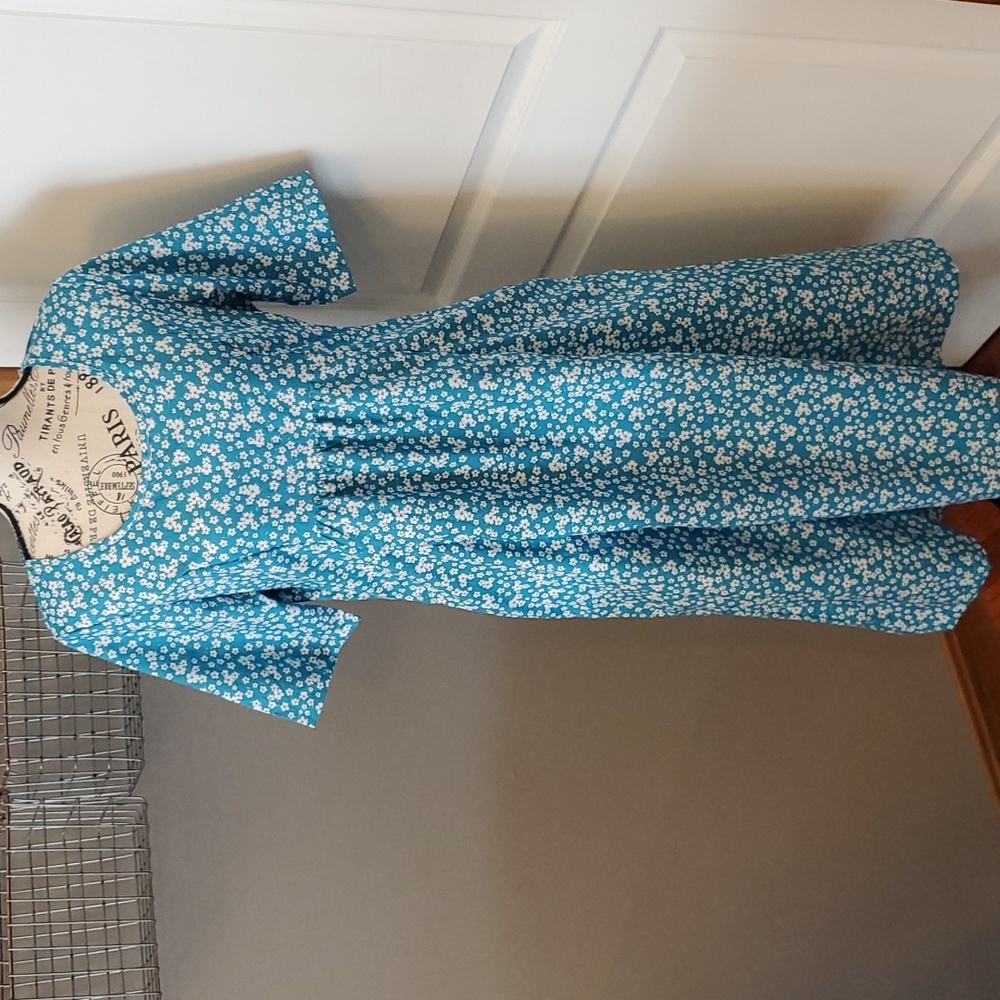 MISSLOOK Blue & White Floral Dress with Pockets, Medium
